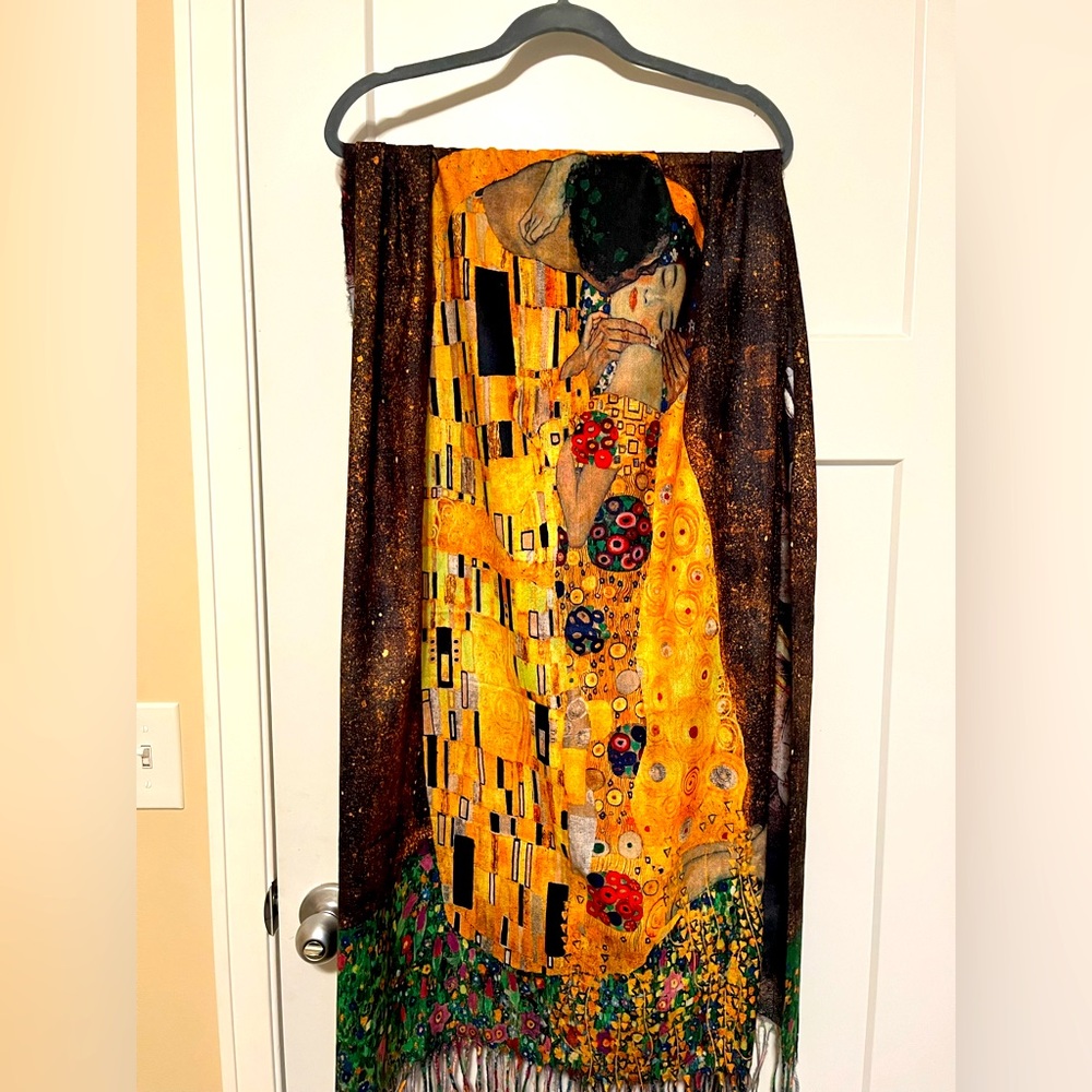 Gustav Klimt oversized scarf, reversible